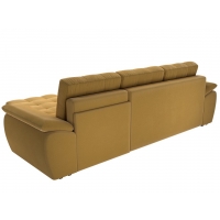 Угловой диван Нэстор (микровельвет жёлтый коричневый) - Изображение 1